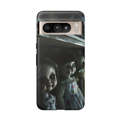 Creepy Dolls Phone Case – Eerie Vintage Doll Design for iPhone, Samsung Galaxy, and Google Pixel Devices