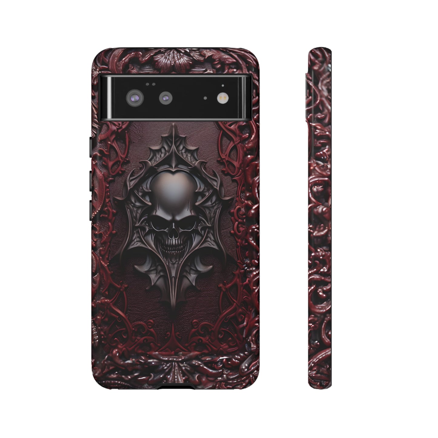 Vampiric Tough Phone Case – Gothic Skull Vampire Design for iPhone, Samsung Galaxy, and Google Pixel Devices