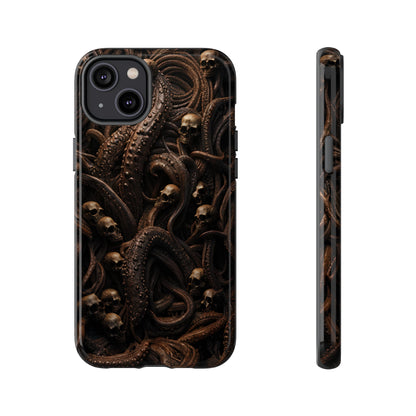 Skulls and Tentacles Phone Case – Lovecraftian Horror Design for iPhone, Samsung Galaxy, and Google Pixel Devices