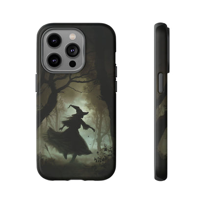 Spooky Witch Silhouette Phone Case - Halloween Dark Art Design for iPhone, Samsung Galaxy, and Google Pixel Devices