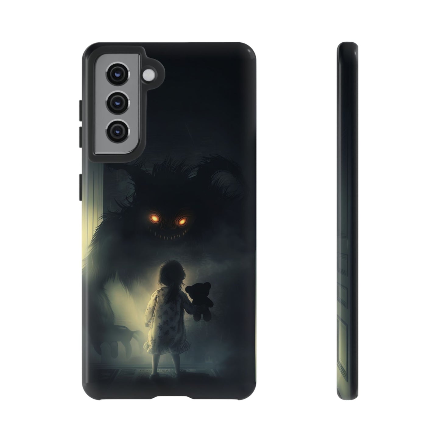 A Child Facing A Terrifying Monster Phone Case - for iPhone, Samsung Galaxy, and Google Pixel Devices