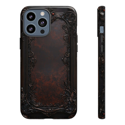 Gothic Ornate Leather-Inspired Phone Case - Dark Aesthetic Cover