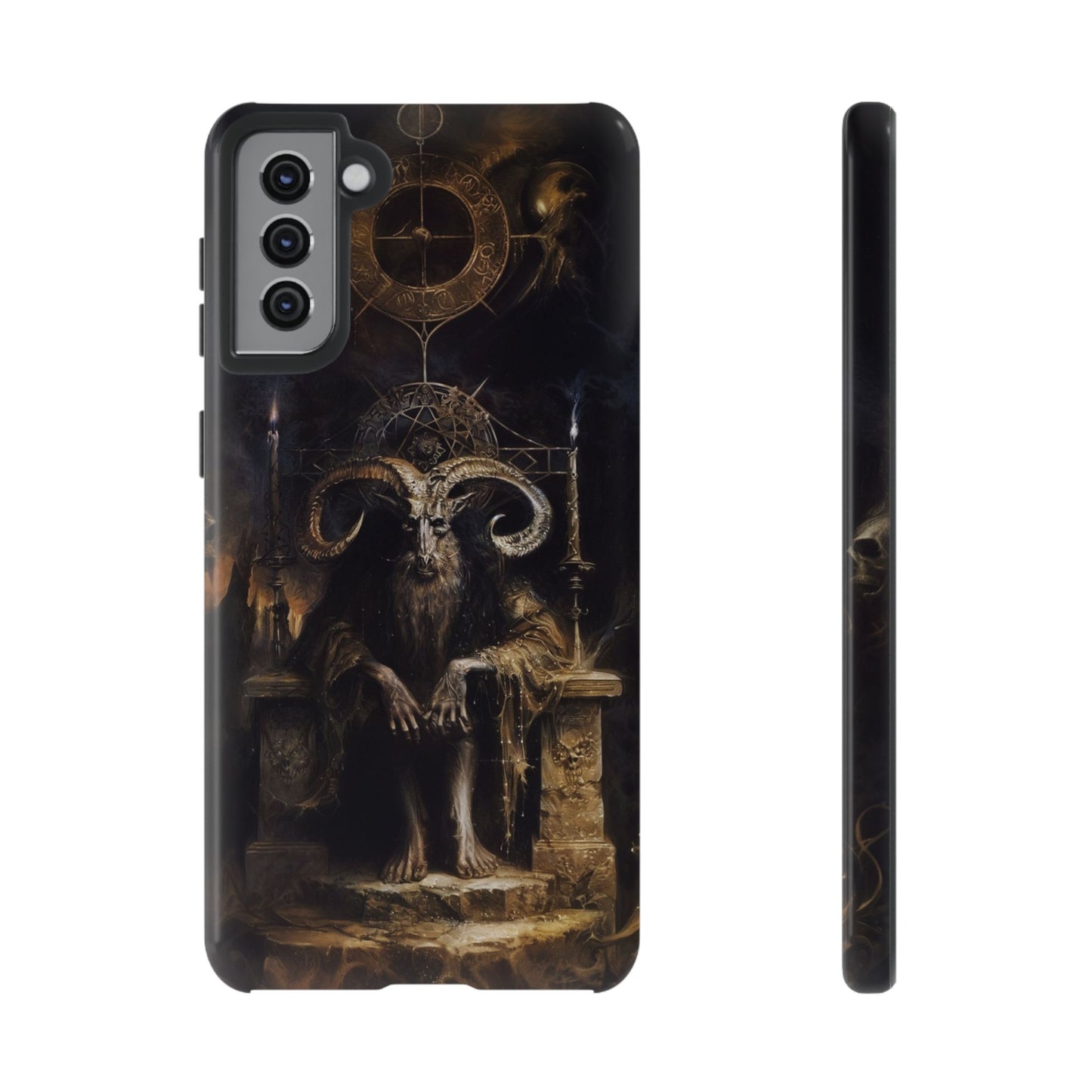 Dark Gothic Goat Demon Phone Case - Occult Horned Beast Art Design