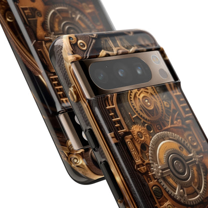 Gearworks Tough Phone Case – Steampunk Clockwork Design for iPhone, Samsung Galaxy, and Google Pixel Devices