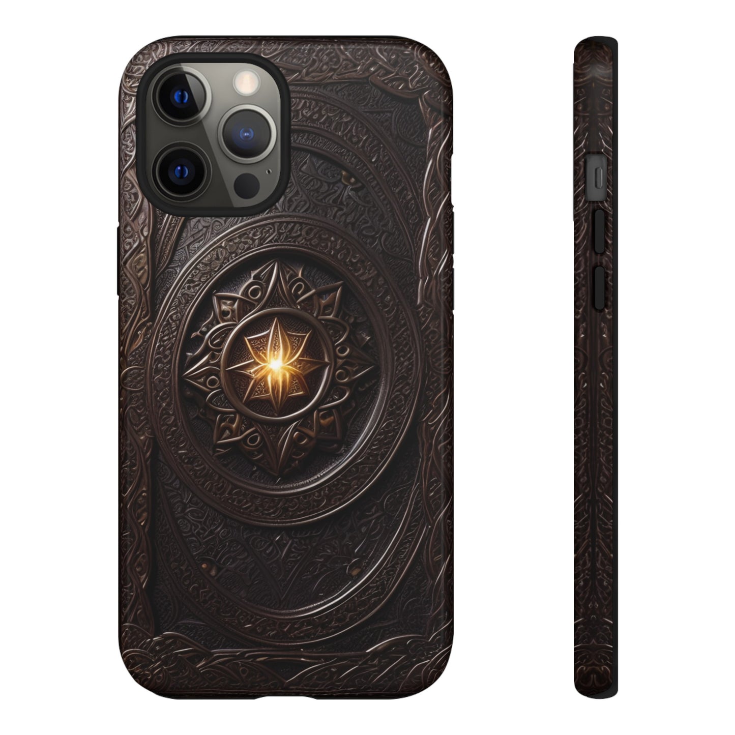 Intricate Leather Flower Tough Phone Case – Elegant Floral Design for iPhone, Samsung Galaxy, and Google Pixel Devices