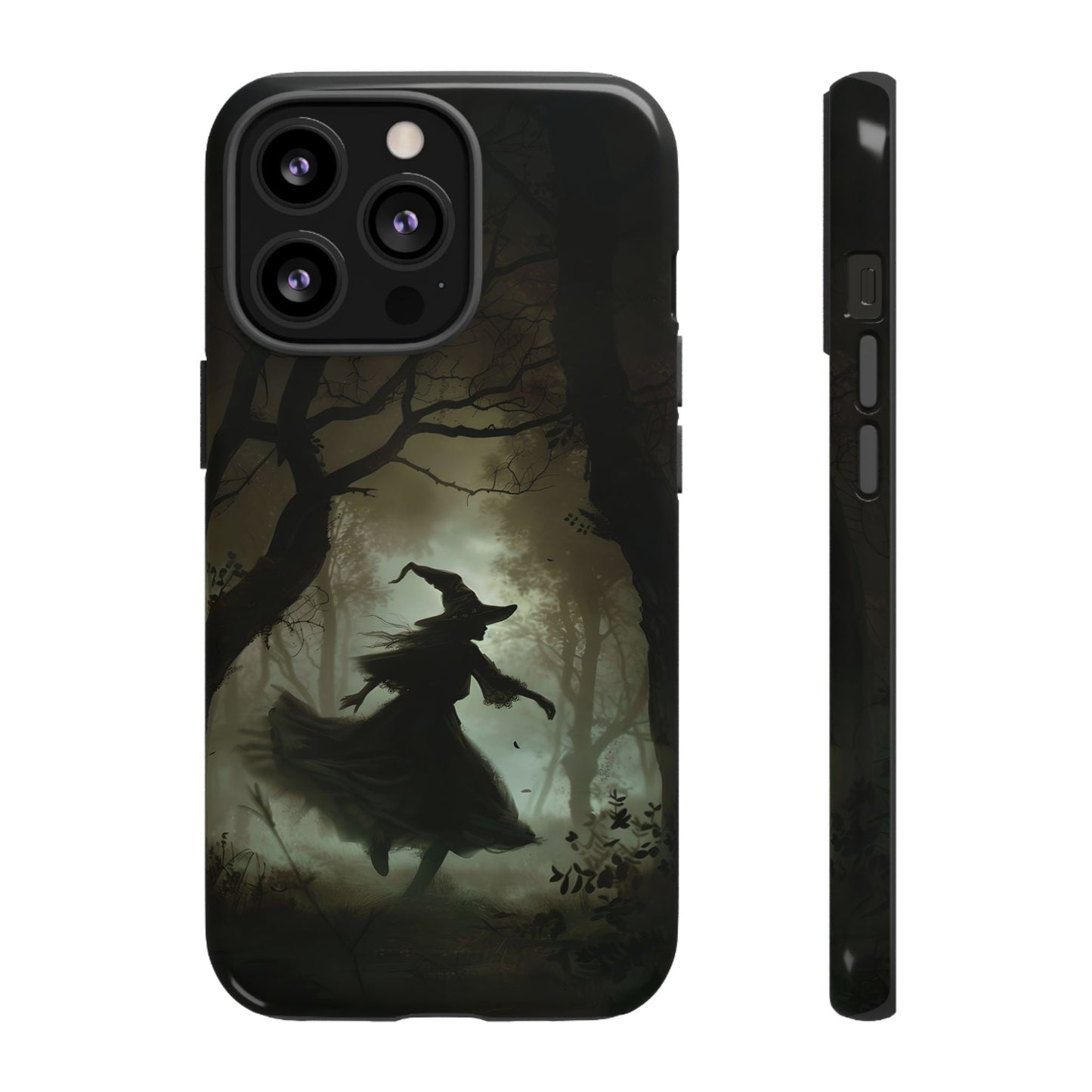 Spooky Witch Silhouette Phone Case - Halloween Dark Art Design for iPhone, Samsung Galaxy, and Google Pixel Devices