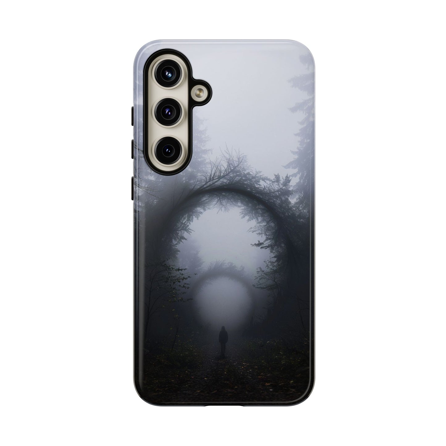 Mystical Forest Portal Phone Case - Atmospheric Foggy Path with Enchanted Tunnel For iPhone, Samsung Galaxy, and Google Pixel Devices.