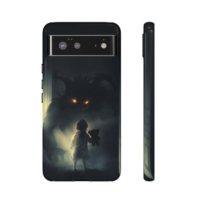 A Child Facing A Terrifying Monster Phone Case - for iPhone, Samsung Galaxy, and Google Pixel Devices