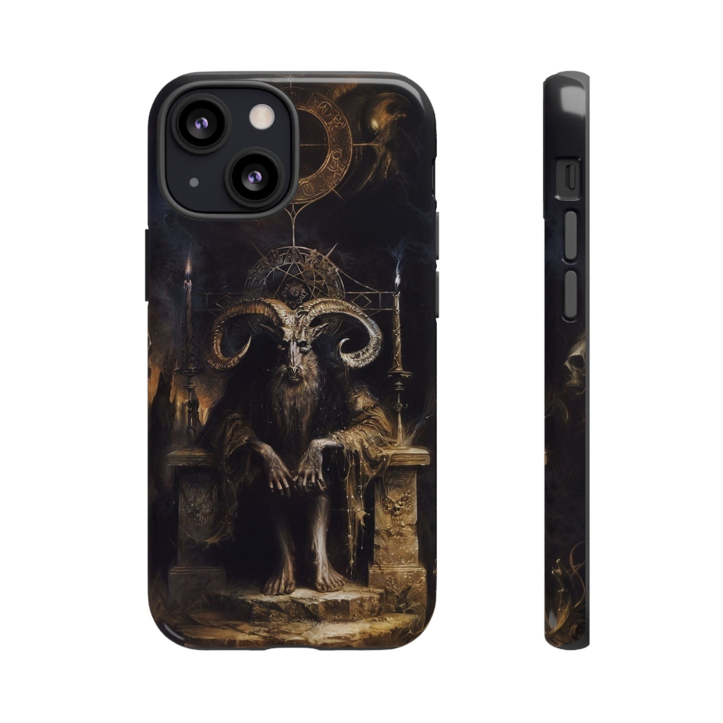 Dark Gothic Goat Demon Phone Case - Occult Horned Beast Art Design