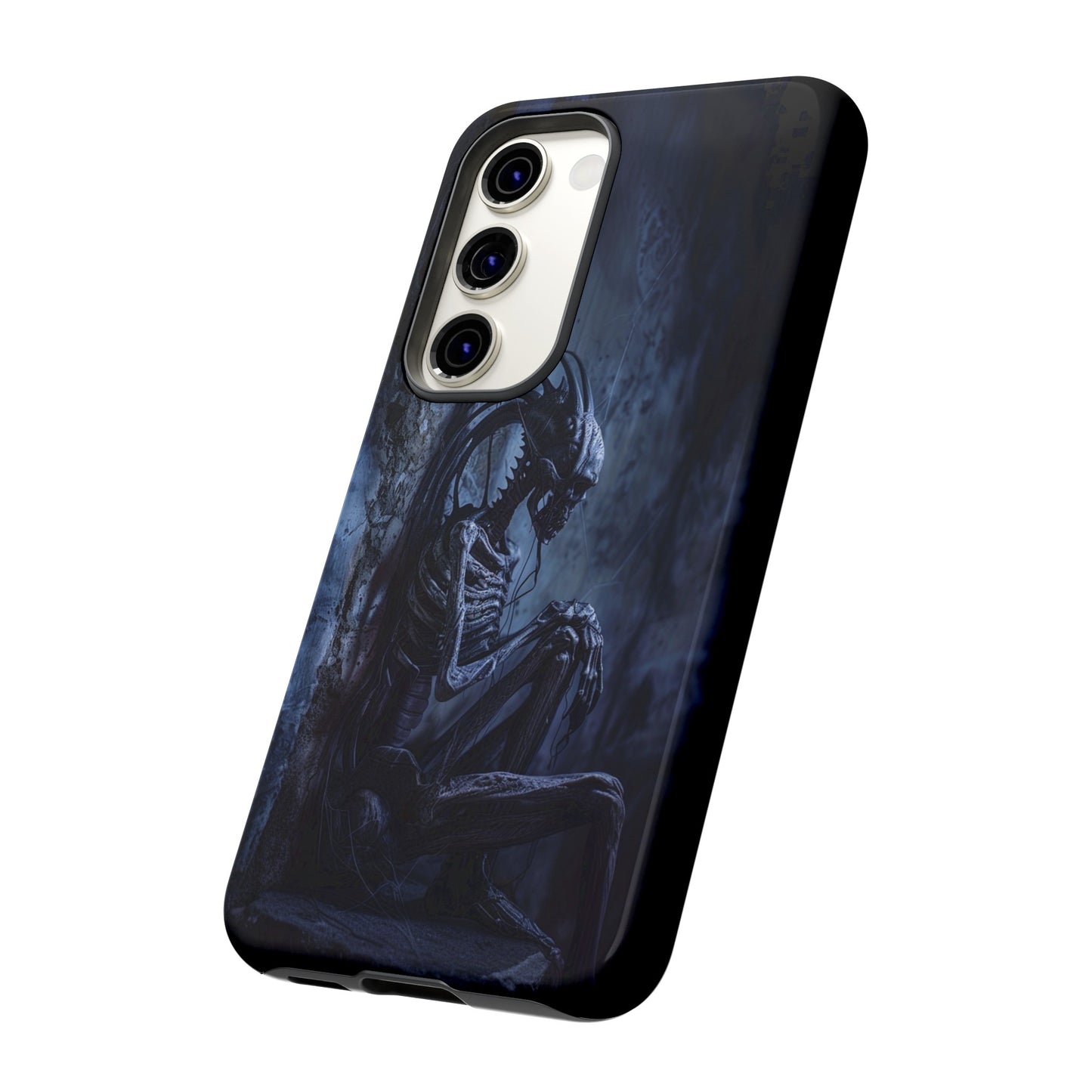 Gothic Alien Skeleton iPhone Case - Sci-Fi Horror Design