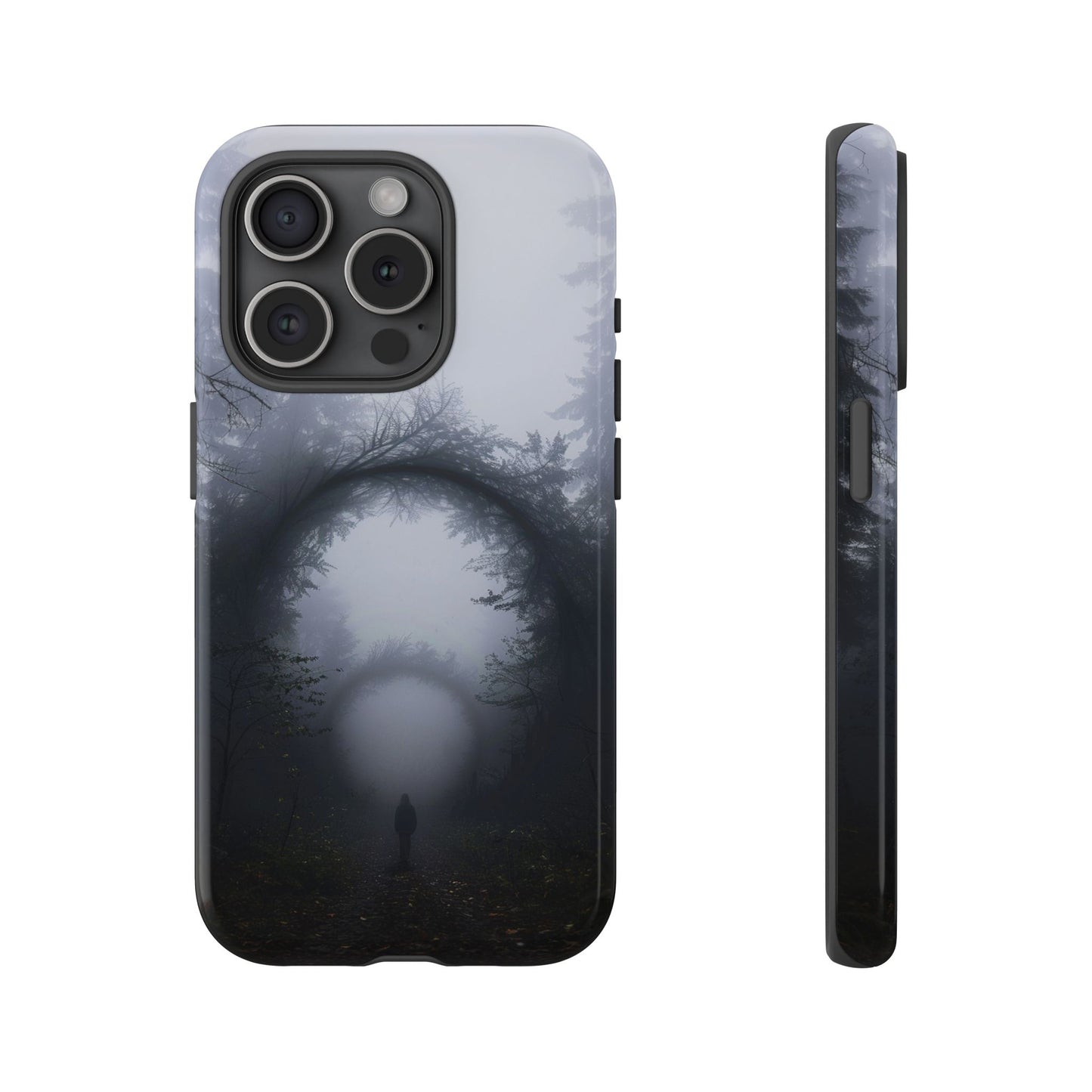 Mystical Forest Portal Phone Case - Atmospheric Foggy Path with Enchanted Tunnel For iPhone, Samsung Galaxy, and Google Pixel Devices.