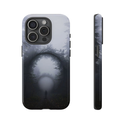 Mystical Forest Portal Phone Case - Atmospheric Foggy Path with Enchanted Tunnel For iPhone, Samsung Galaxy, and Google Pixel Devices.