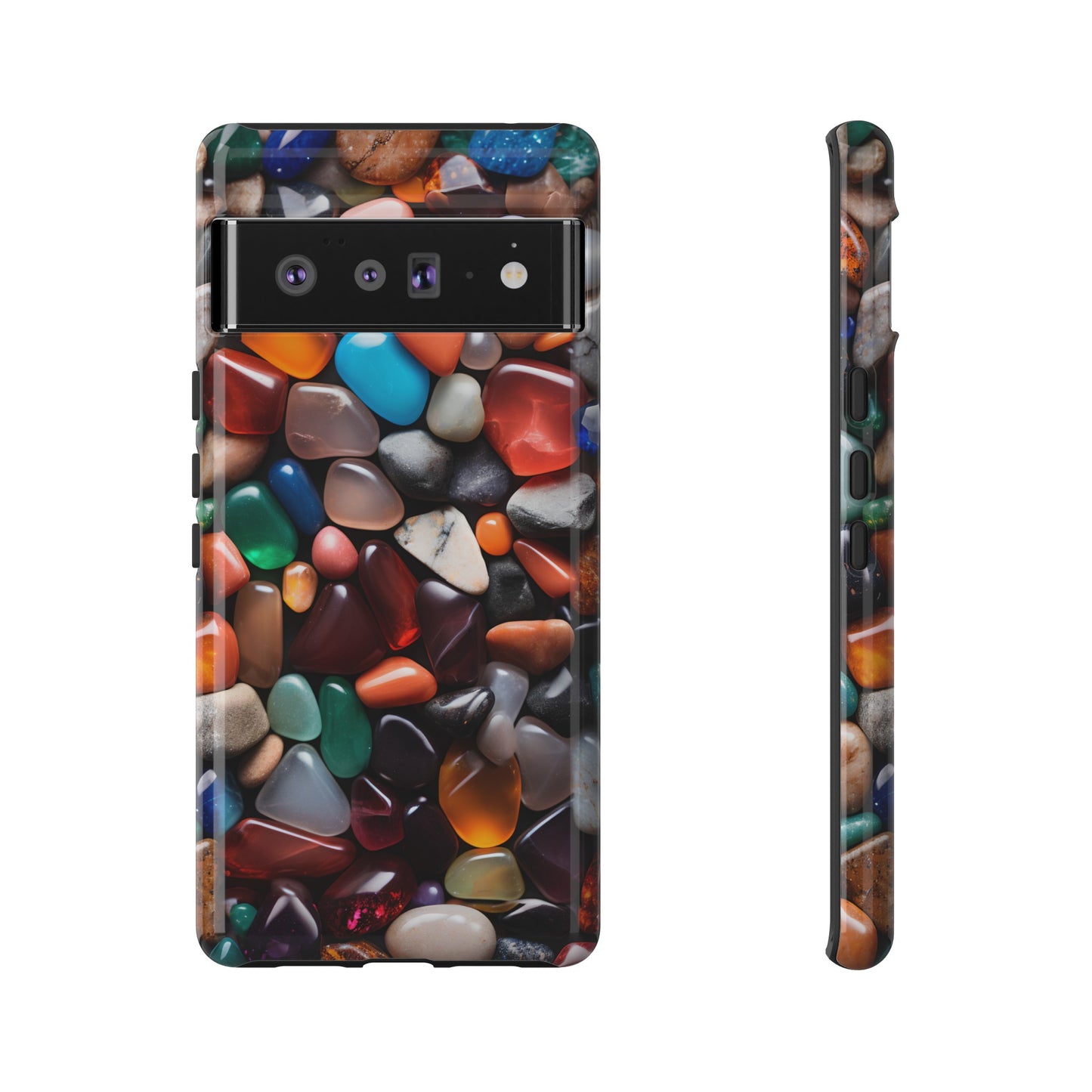 Colorful Stones Phone Case – Vibrant Polished Gemstone Design for iPhone, Samsung Galaxy, and Google Pixel Devices