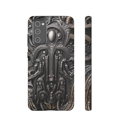 Biomechanical Horror Phone Case – Dark Sci-Fi Design for iPhone, Samsung Galaxy, Google Pixel Devices