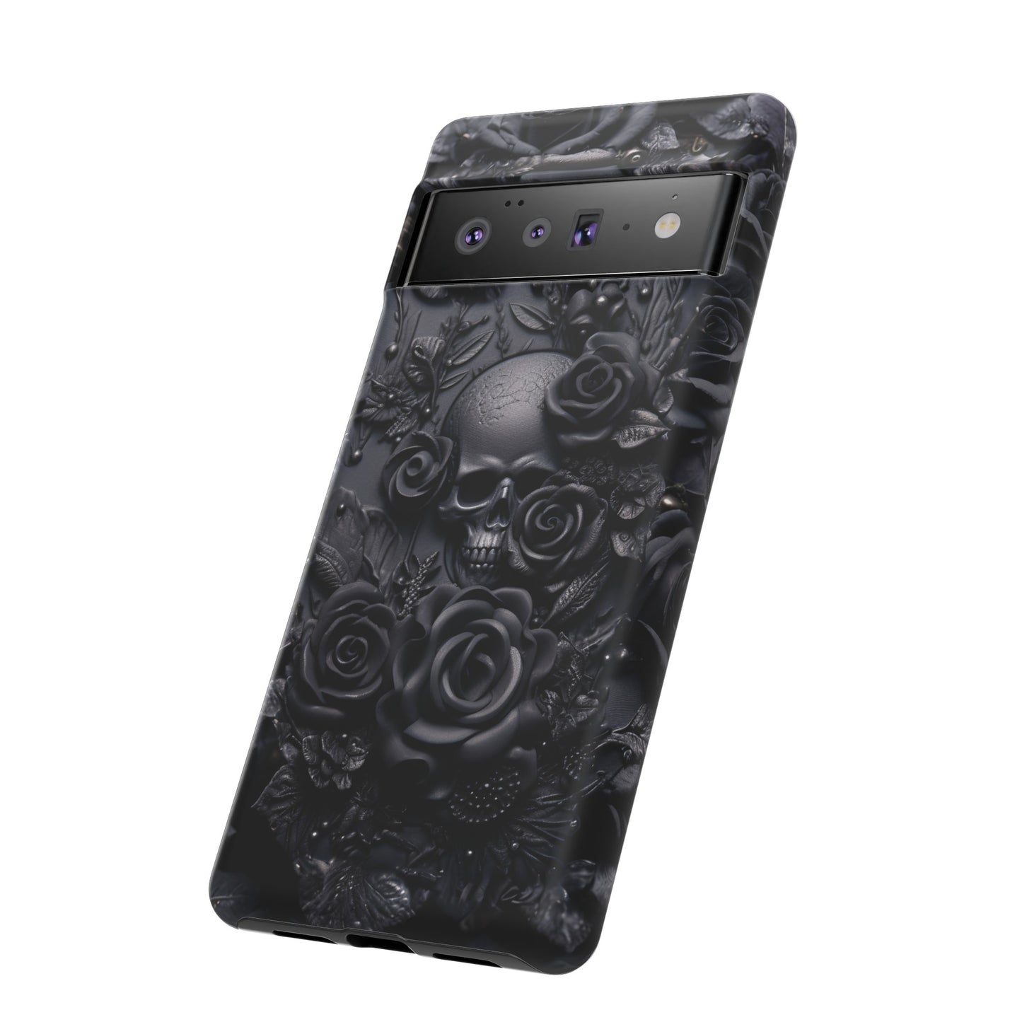 Gothic Black Roses Tough Phone Case – Elegant Dark Floral Design for iPhone, Samsung Galaxy, and Google Pixel Devices