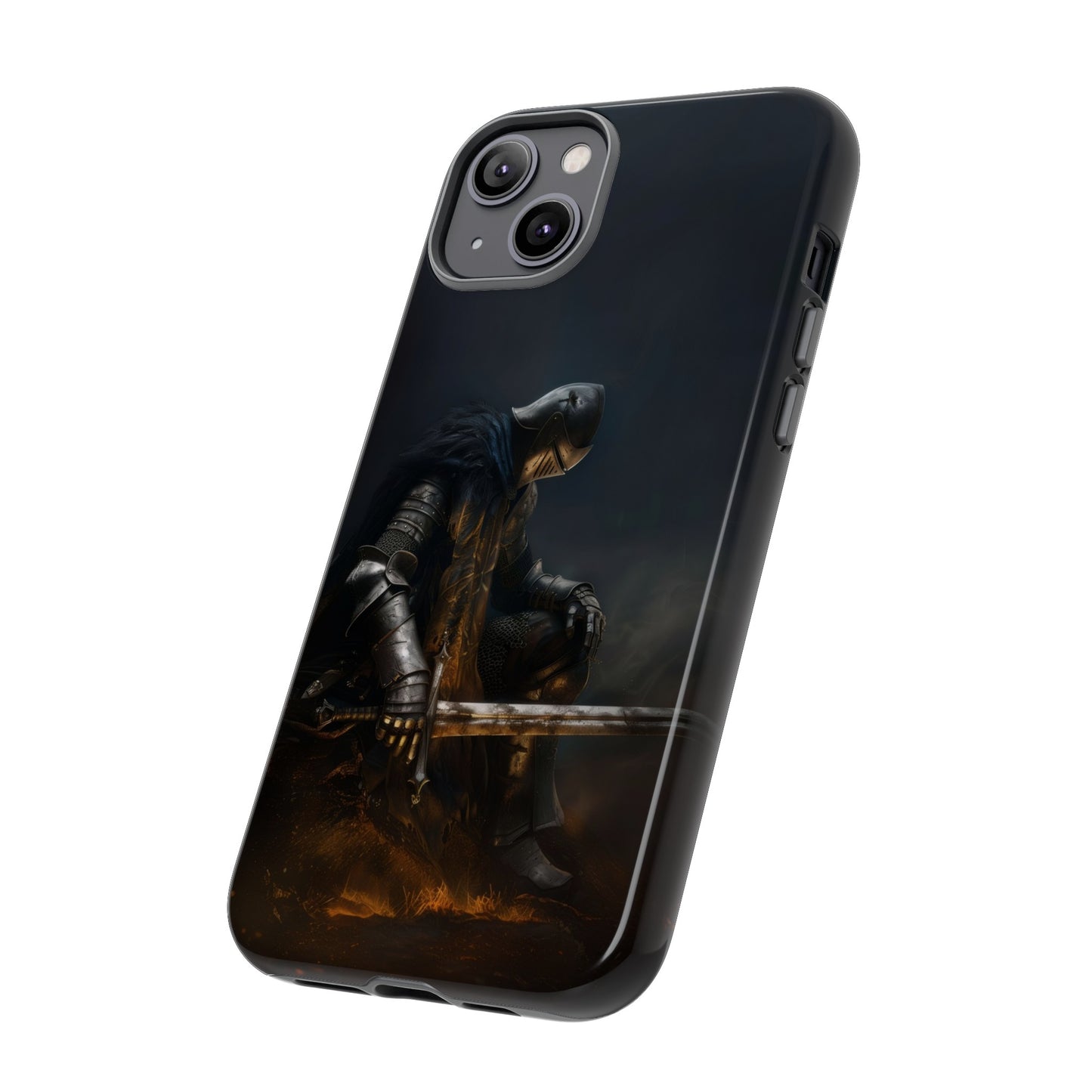 Dark Knight of the Abyss Phone Case - iPhone, Samsung Galaxy, Google Pixel - Epic Medieval Warrior Art, Protective Case, Fantasy Art