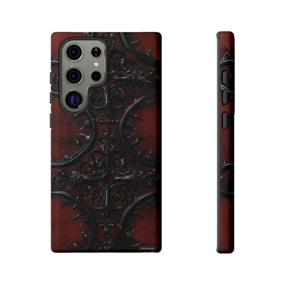 Vampiric Leather Phone Case for iPhone, Samsung Galaxy, and Google Pixel Devices - Gothic Ornate Design