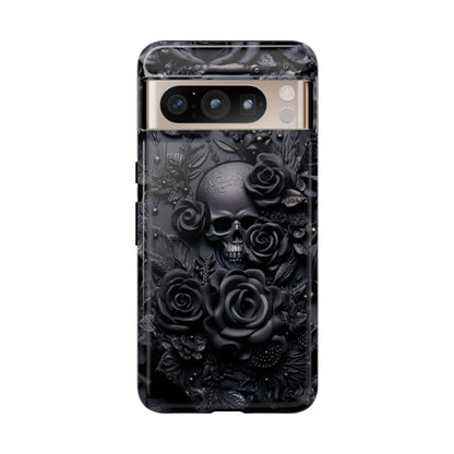 Gothic Black Roses Tough Phone Case – Elegant Dark Floral Design for iPhone, Samsung Galaxy, and Google Pixel Devices