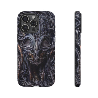 Biomechanical Horror 2 Phone Case – Futuristic Alien Horror Design for iPhone, Samsung Galaxy, and Google Pixel Devices