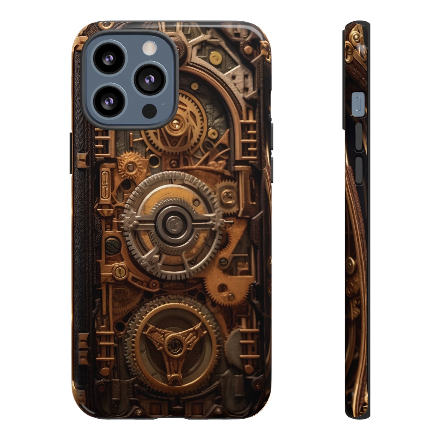 Gearworks Tough Phone Case – Steampunk Clockwork Design for iPhone, Samsung Galaxy, and Google Pixel Devices