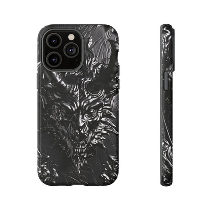 Silver Devil Phone Case – Gothic Demon Design for iPhone, Samsung Galaxy, and Google Pixel Devices