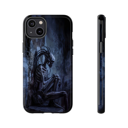 Gothic Alien Skeleton iPhone Case - Sci-Fi Horror Design