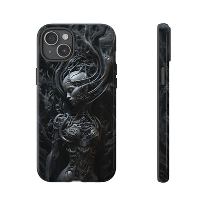 Biomechanical Beauty Phone Case – Futuristic Alien Design for iPhone, Samsung Galaxy, and Google Pixel Devices