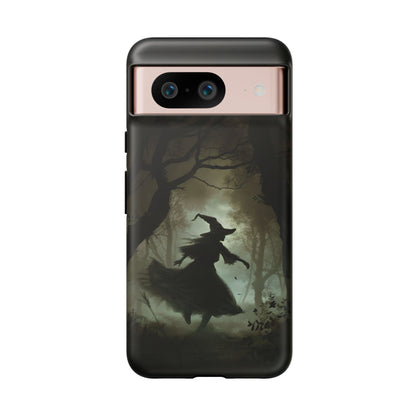 Spooky Witch Silhouette Phone Case - Halloween Dark Art Design for iPhone, Samsung Galaxy, and Google Pixel Devices