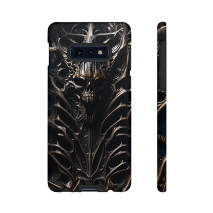 Biomechanical Horror 3 Tough Phone Case – Futuristic Alien Skull Design for iPhone, Samsung Galaxy, and Google Pixel Devices