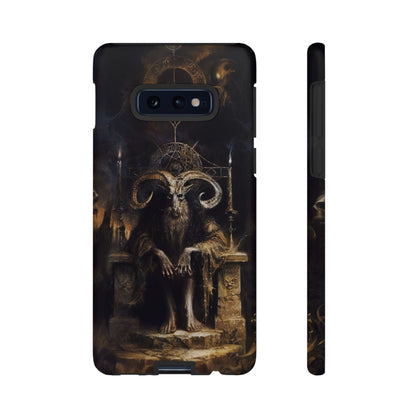 Dark Gothic Goat Demon Phone Case - Occult Horned Beast Art Design