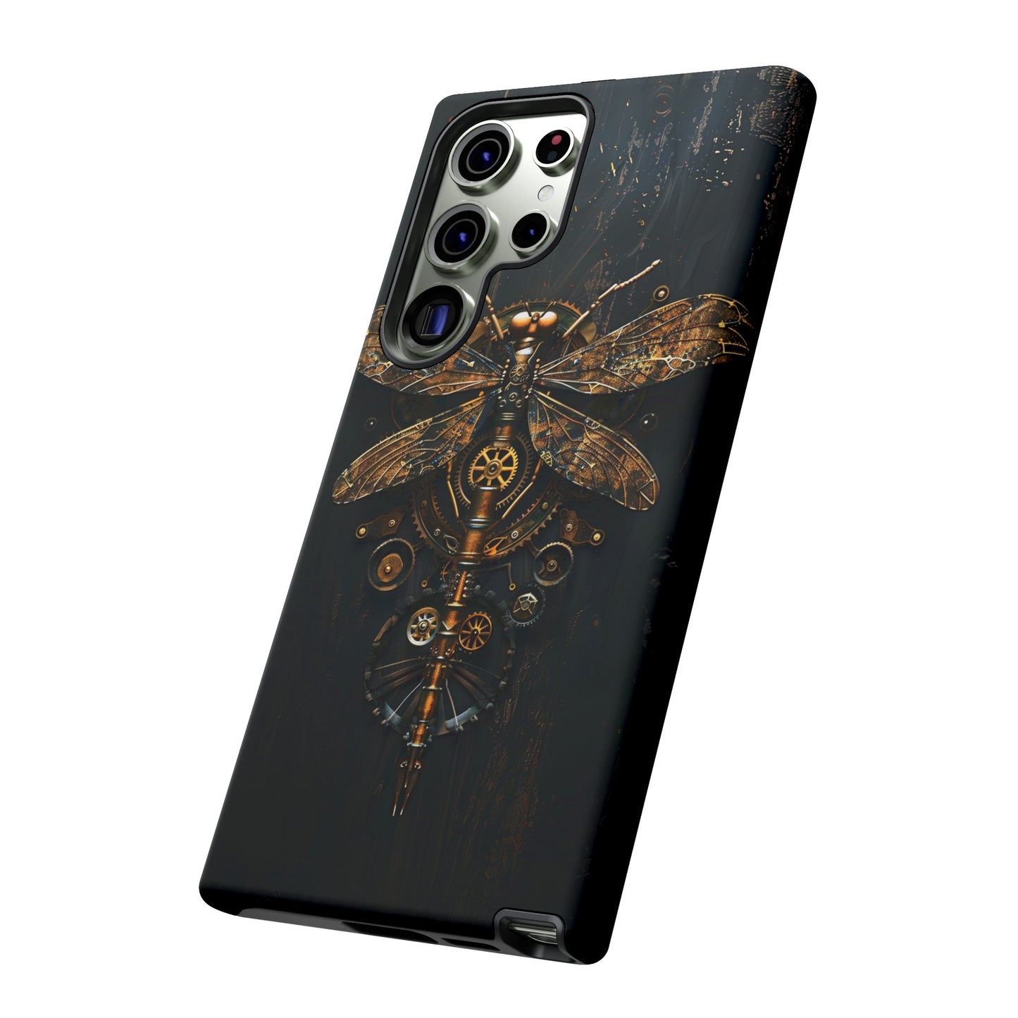 Steampunk Dragonfly Phone Case - Intricate Gear Design for iPhone, Samsung Galaxy, Google Pixel Devices