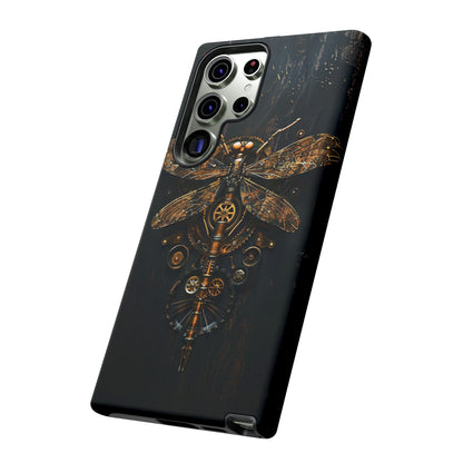 Steampunk Dragonfly Phone Case - Intricate Gear Design for iPhone, Samsung Galaxy, Google Pixel Devices