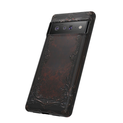 Gothic Ornate Leather-Inspired Phone Case - Dark Aesthetic Cover