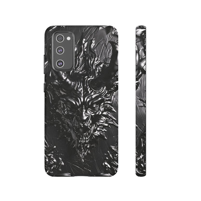 Silver Devil Phone Case – Gothic Demon Design for iPhone, Samsung Galaxy, and Google Pixel Devices