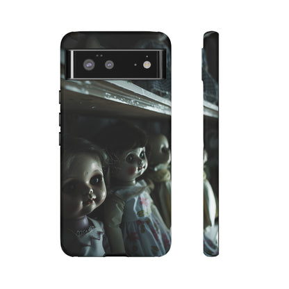 Creepy Dolls Phone Case – Eerie Vintage Doll Design for iPhone, Samsung Galaxy, and Google Pixel Devices