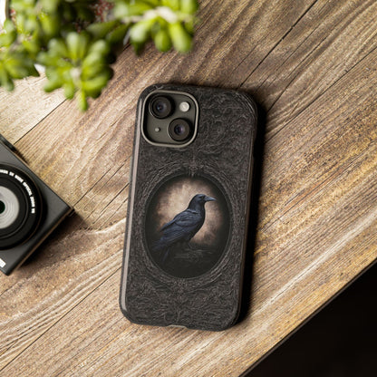 Gothic Raven Phone Case - Mysterious Dark Bird Design