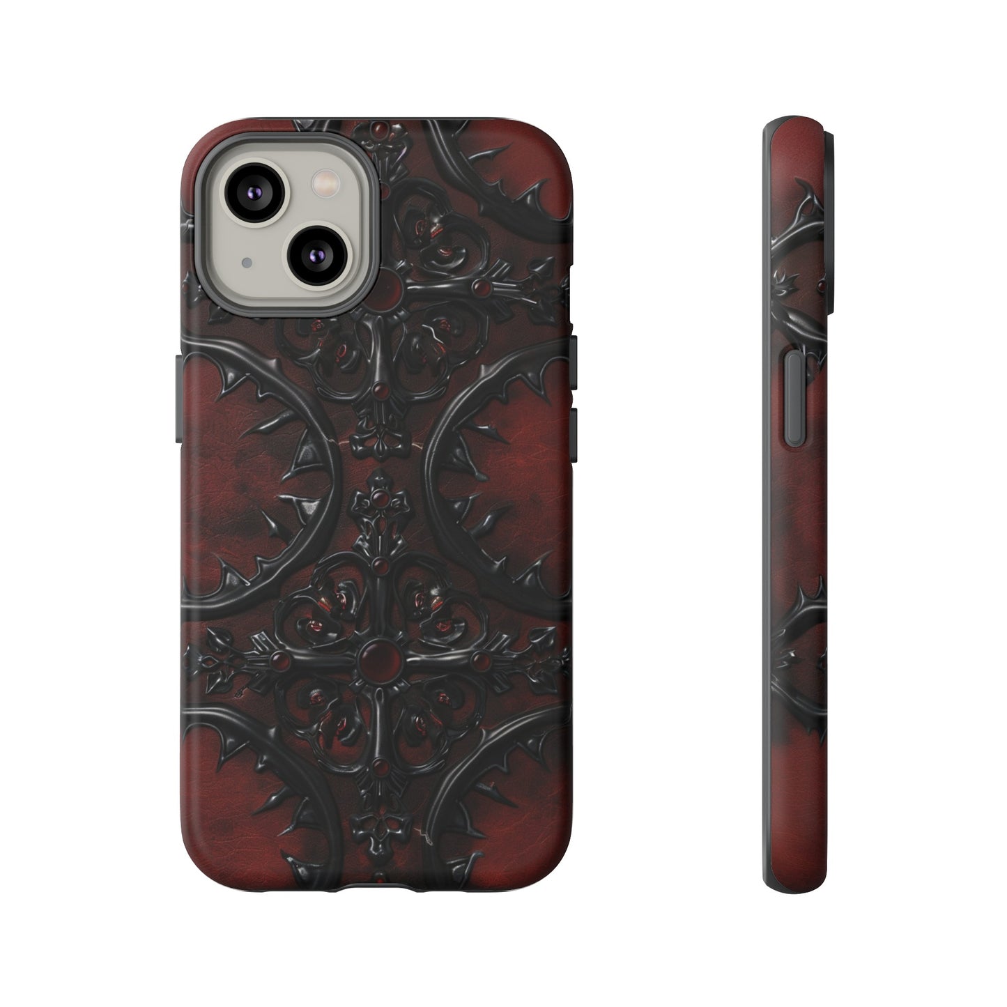 Vampiric Leather Phone Case for iPhone, Samsung Galaxy, and Google Pixel Devices - Gothic Ornate Design