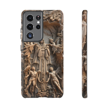 Angelic Statue Phone Case – Heavenly Gothic Marble Design for iPhone, Samsung Galaxy, and Google Pixel Devices