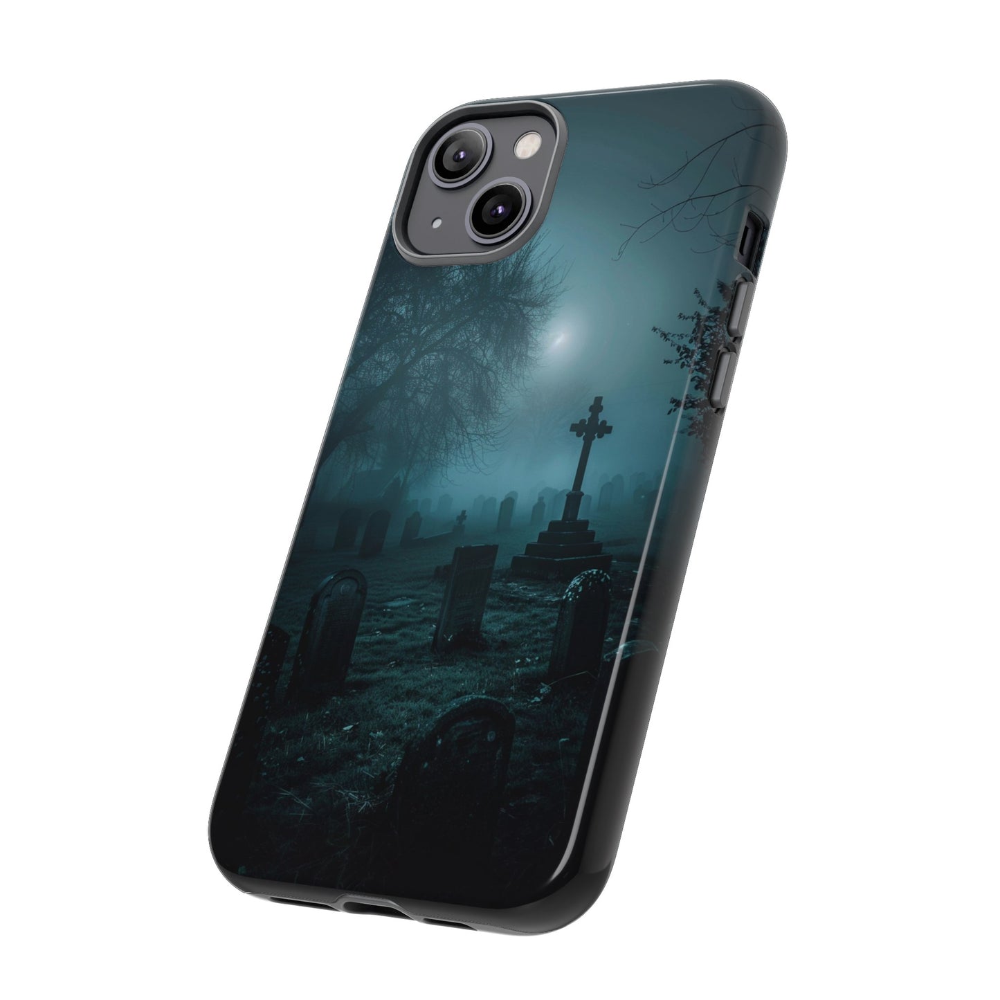 Graveyard at Night Phone Case – Eerie Cemetery Design for iPhone, Samsung Galaxy, and Google Pixel Devices