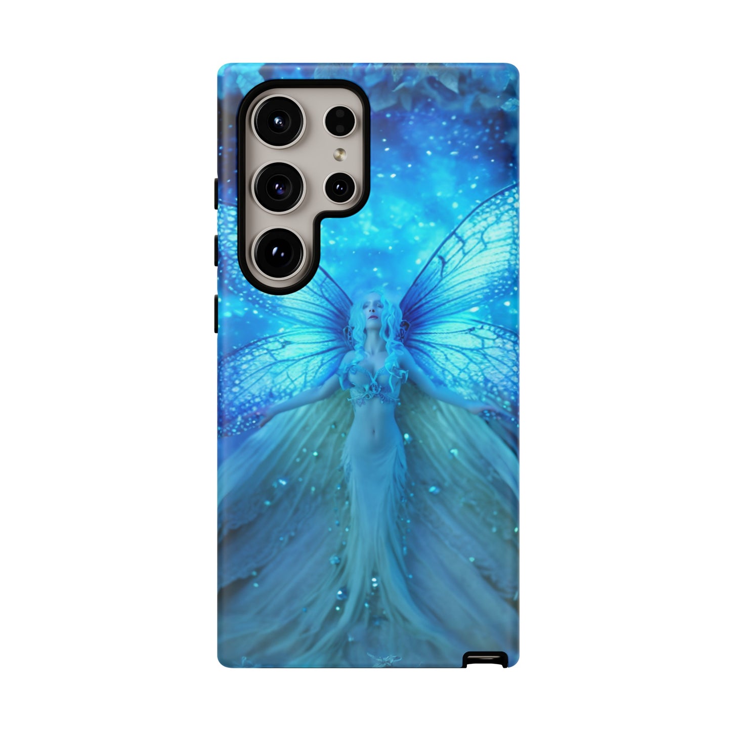 Blue Cosmic Fairy Phone Case – Enchanting Fae Design for iPhone, Samsung Galaxy, and Google Pixel Devices