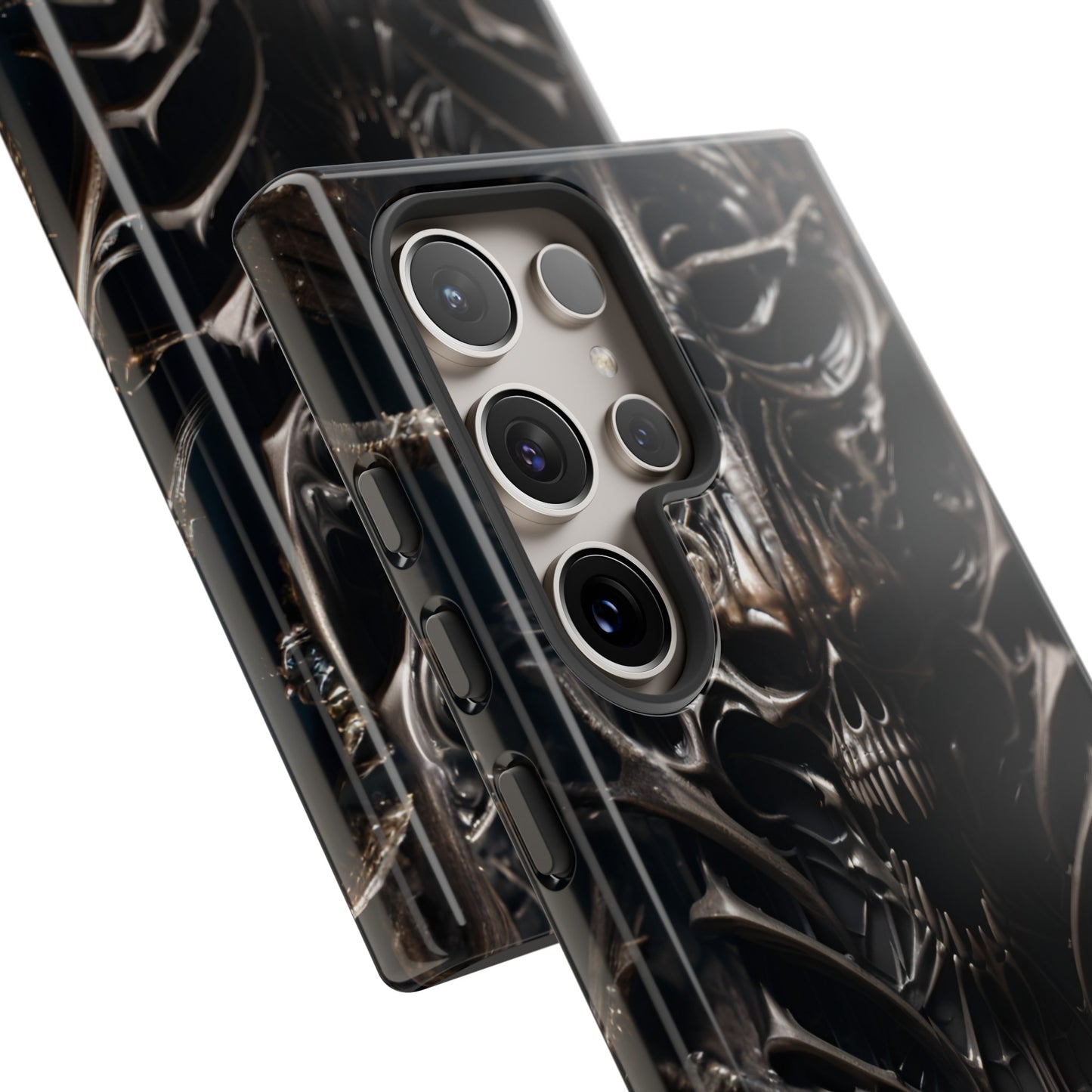 Biomechanical Horror 3 Tough Phone Case – Futuristic Alien Skull Design for iPhone, Samsung Galaxy, and Google Pixel Devices