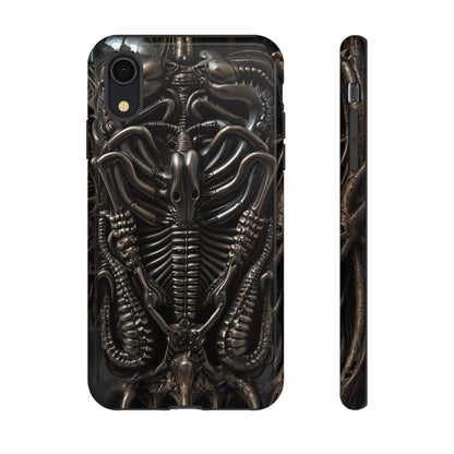 Biomechanical Nightmares Tough Phone Case – Alien Horror Design for iPhone and Samsung Galaxy Devices