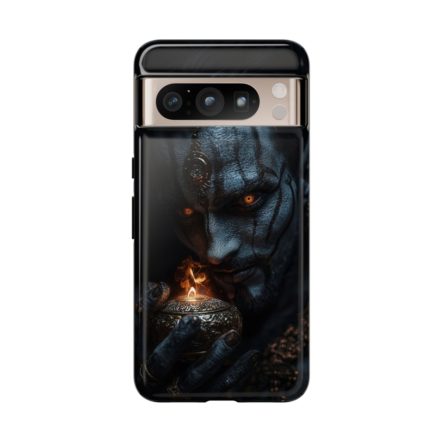 Dark Djinn Warrior Phone Case - Intricate Fantasy Art Protective Cover for iPhone, Samsung Galaxy, and Google Pixel Devices