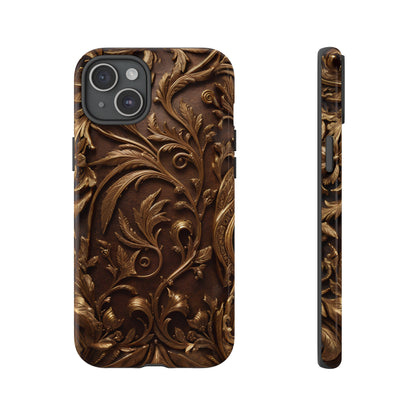 Elegant Bronze Phone Case – Victorian Floral Design for iPhone, Samsung Galaxy, and Google Pixel Devices