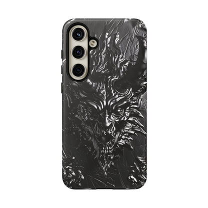 Silver Devil Phone Case – Gothic Demon Design for iPhone, Samsung Galaxy, and Google Pixel Devices