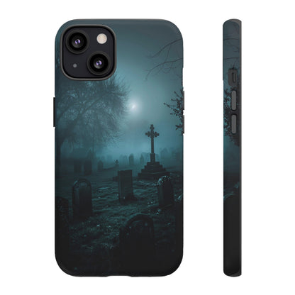 Graveyard at Night Phone Case – Eerie Cemetery Design for iPhone, Samsung Galaxy, and Google Pixel Devices