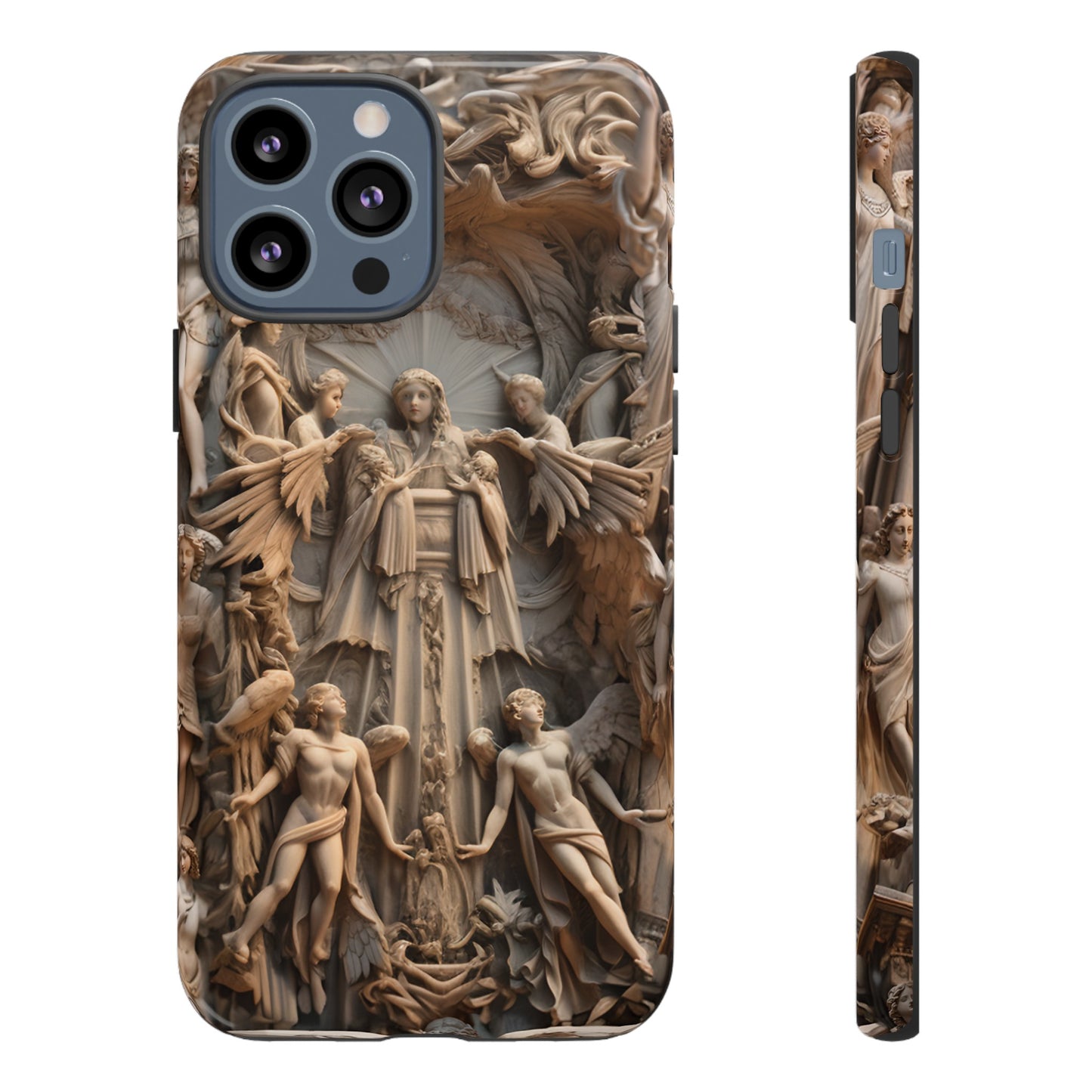 Angelic Statue Phone Case – Heavenly Gothic Marble Design for iPhone, Samsung Galaxy, and Google Pixel Devices