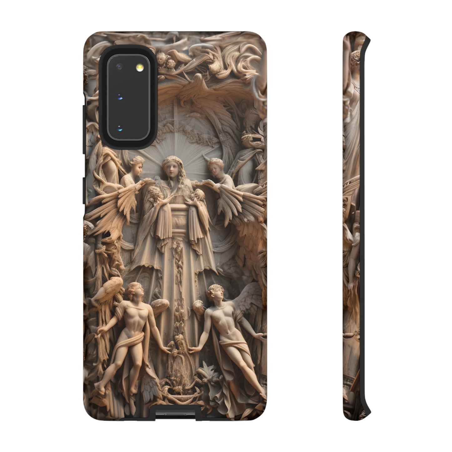 Angelic Statue Phone Case – Heavenly Gothic Marble Design for iPhone, Samsung Galaxy, and Google Pixel Devices