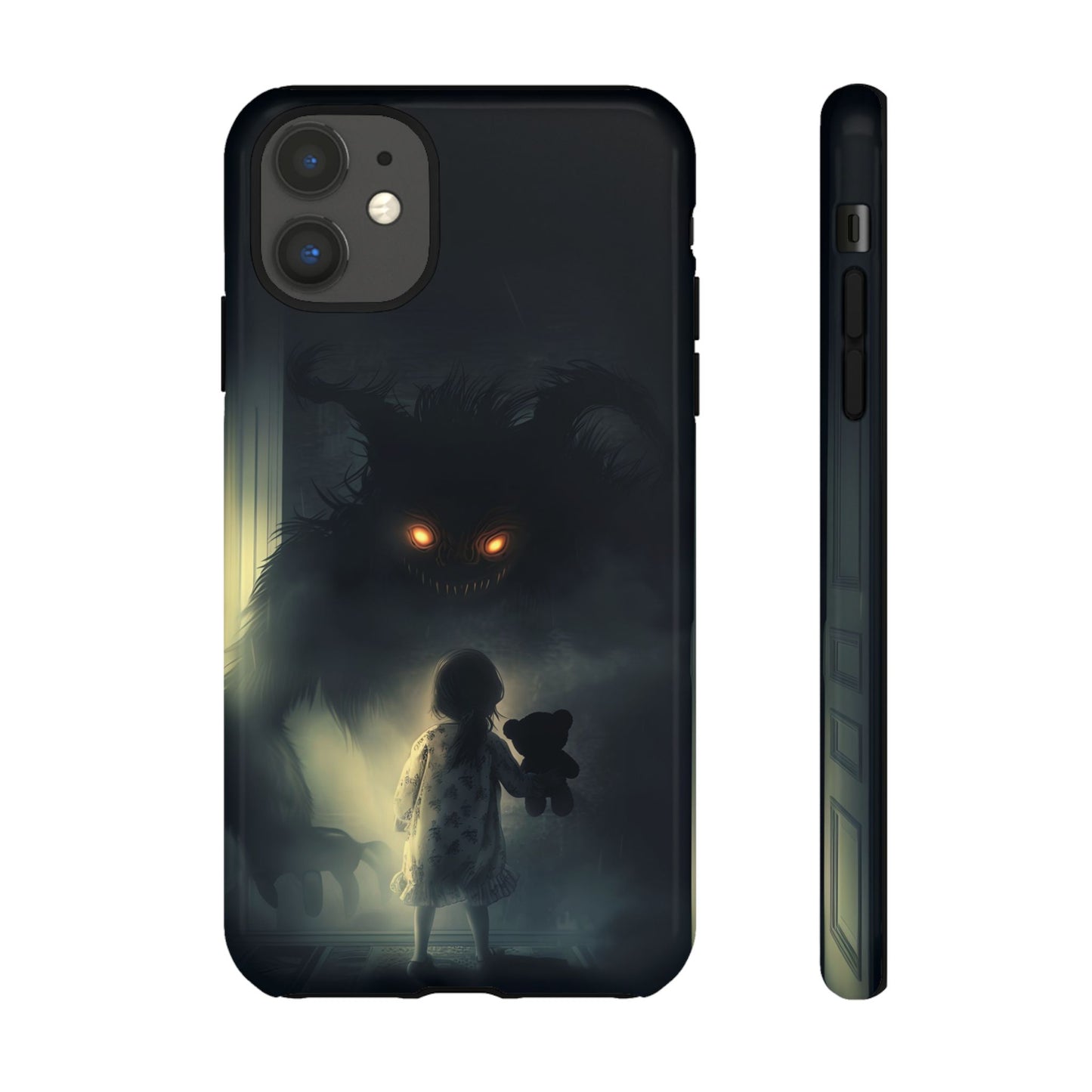 A Child Facing A Terrifying Monster Phone Case - for iPhone, Samsung Galaxy, and Google Pixel Devices