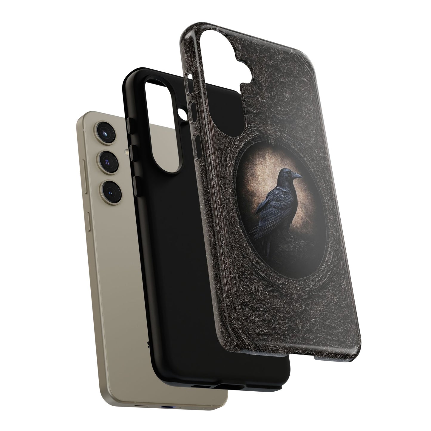 Gothic Raven Phone Case - Mysterious Dark Bird Design